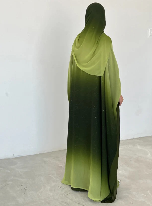 SHYLA GREEN STARDUST ABAYA BY GRACEFUL GRABS