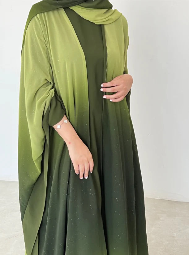SHYLA GREEN STARDUST ABAYA BY GRACEFUL GRABS