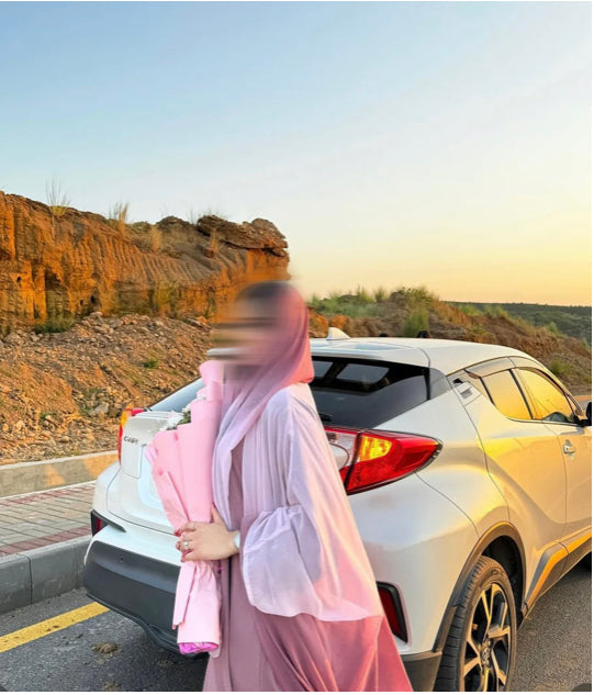 PINK STARDUST ABAYA BY GRACEFUL GRABS