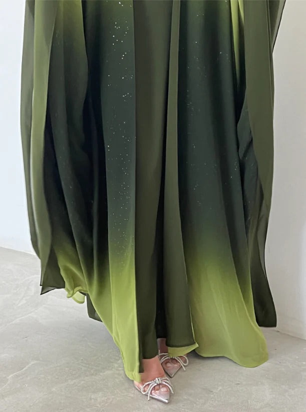 SHYLA GREEN STARDUST ABAYA BY GRACEFUL GRABS