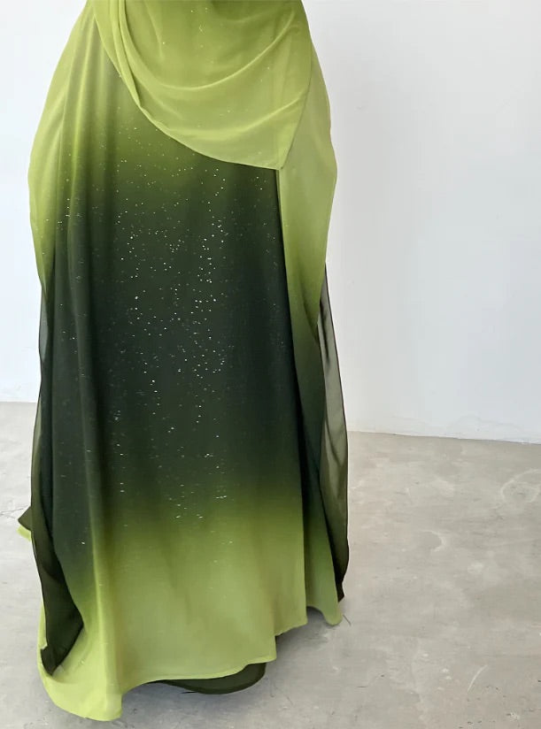 SHYLA GREEN STARDUST ABAYA BY GRACEFUL GRABS