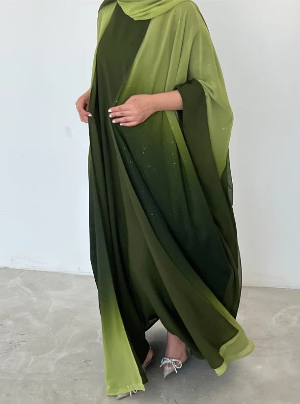 SHYLA GREEN STARDUST ABAYA BY GRACEFUL GRABS