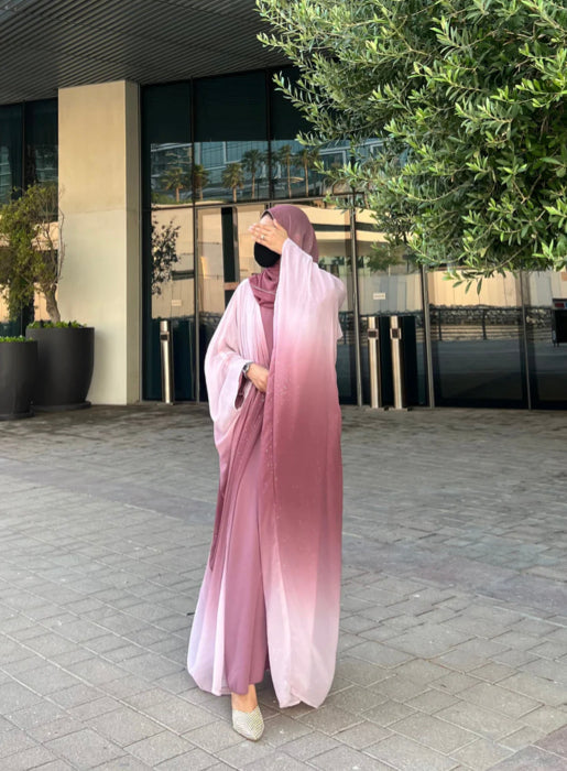 PINK STARDUST ABAYA BY GRACEFUL GRABS