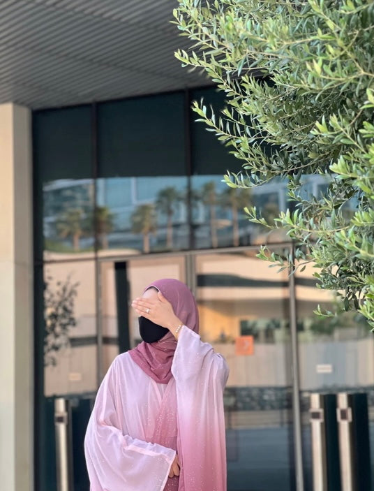 PINK STARDUST ABAYA BY GRACEFUL GRABS