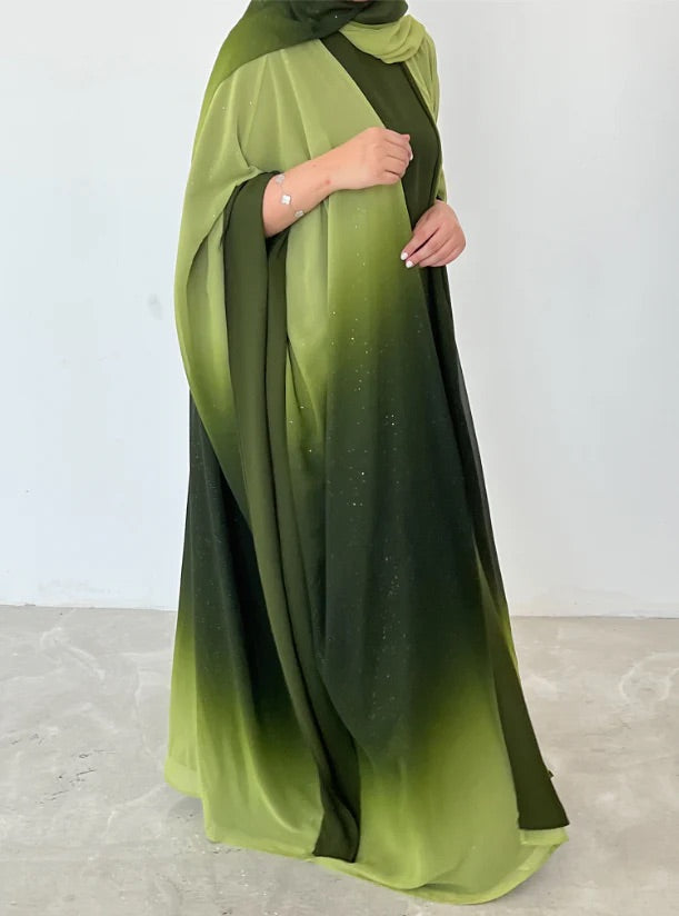 SHYLA GREEN STARDUST ABAYA BY GRACEFUL GRABS